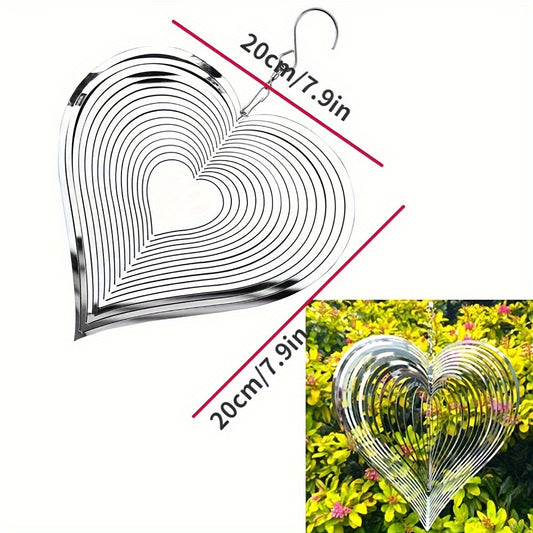 Metal Wind Spinner for Outdoor Garden Art - Silvery H