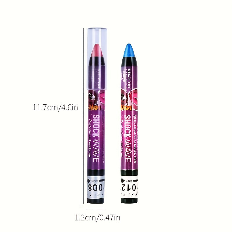 Eyeshadow Stick Lip Pencil 2 In 1 Smudge Proof Matte Sparkle