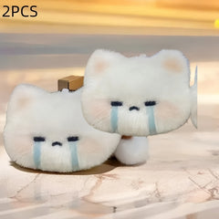 2 Cute Plush Cartoon Keychains Backpack Handbag Decoration Christmas Gift