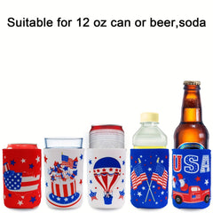 12pcs Pattern Insulated Beer Can Cooler Set for Various Events