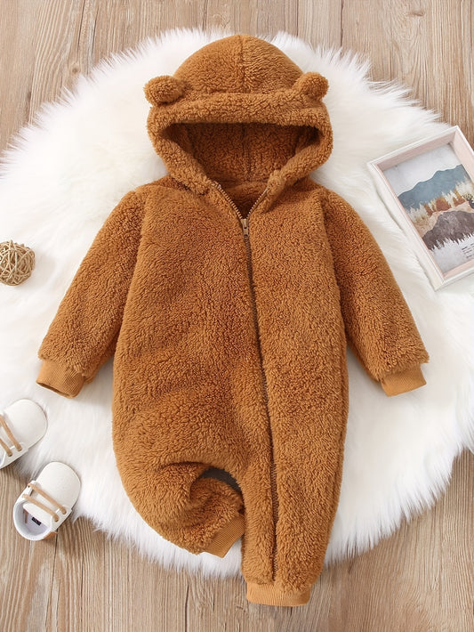 Baby Bear Hooded Jumpsuit Onesie Romper for Fall Winter