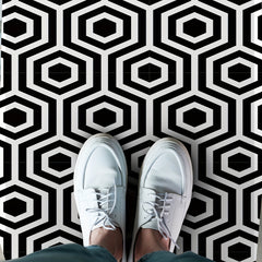 12pcs Moroccan Style Polygon Floor Tile Stickers