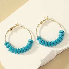 Red Coral Acrylic Round Earrings 14K Plated