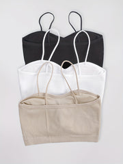 3pcs Girls Solid Bralette Set