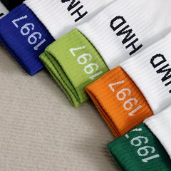 5 Pairs Letter & Number Print Socks Women's Stockings