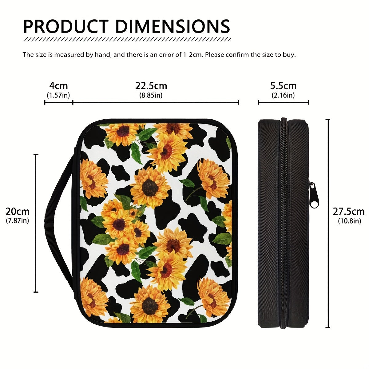 Stylish Sunflower Cow Bible Bag for Students