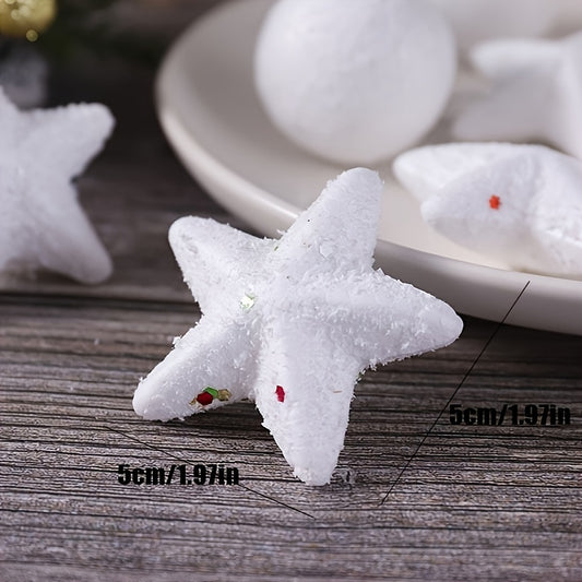 6pcs Christmas Foam Pentagram Pendant Christmas Decorations