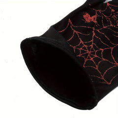 EXCEED Halloween Spider Web Patterned Gloves Unisex Full Finger Party Style Glov
