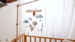 Nordic Hot Air Balloon & Star Felt Crib Decor - Cloud Wind Chime