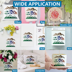 10 Mountain Stencils with Brush - Wood Wall Canvas Craft