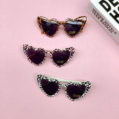 Leopard Heart Shaped Sunglasses for Girls