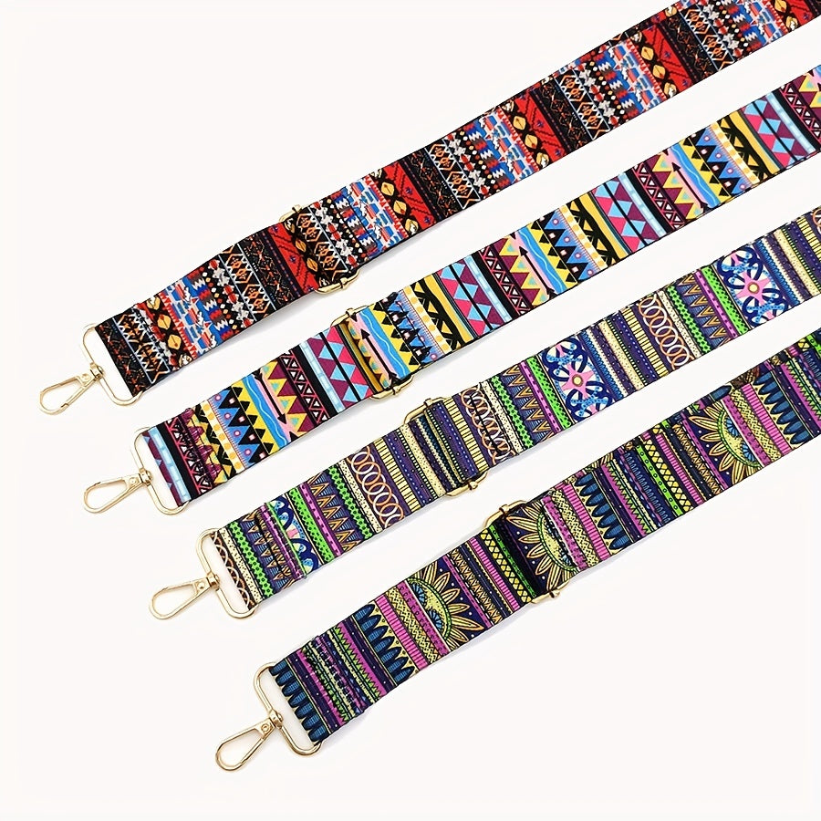 Vintage Geometric Pattern Wide Bag Strap Replacement Shoulder Bag