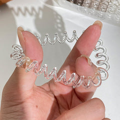 9pcs Clear Spiral Hair Coils Colorful Ponytail Holders