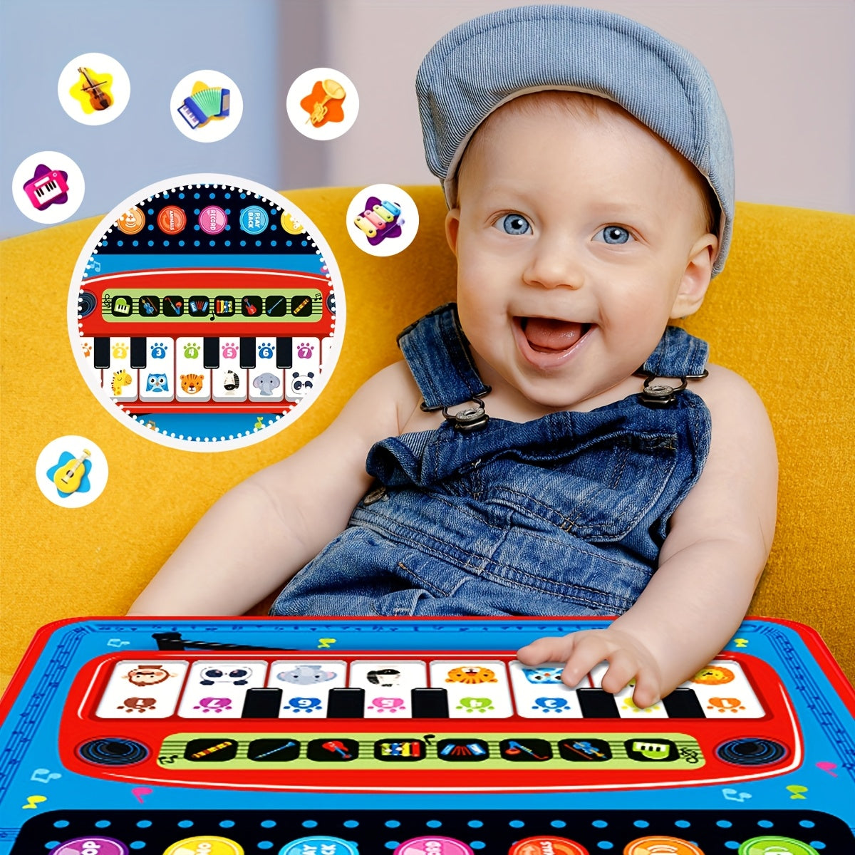 Interactive Music Sensory Play Mat with Piano Keyboard & Jazz Drum