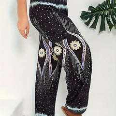  Geometric Print Harem Trousers