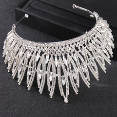 Gothic Wedding Crown Silver Bridal Crown Crystal Birthday Party Crown