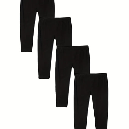 4pcs Little Girl's Cropped Leggings Modal Thin Sports Pants