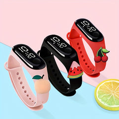 3pcs Fruit Garden Electronic Watch Gift Set for Students