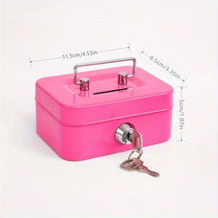 Key Lock Secure Piggy Bank for Coins and Bills Durable Construction
