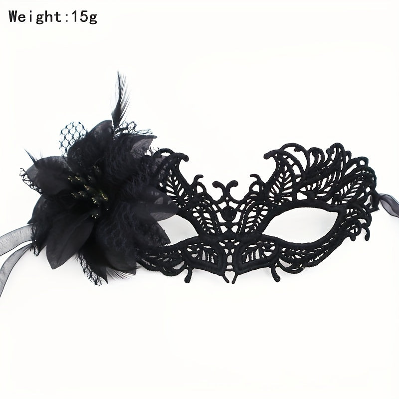 Double Yarn Lace Fire Head Side Flower Mask