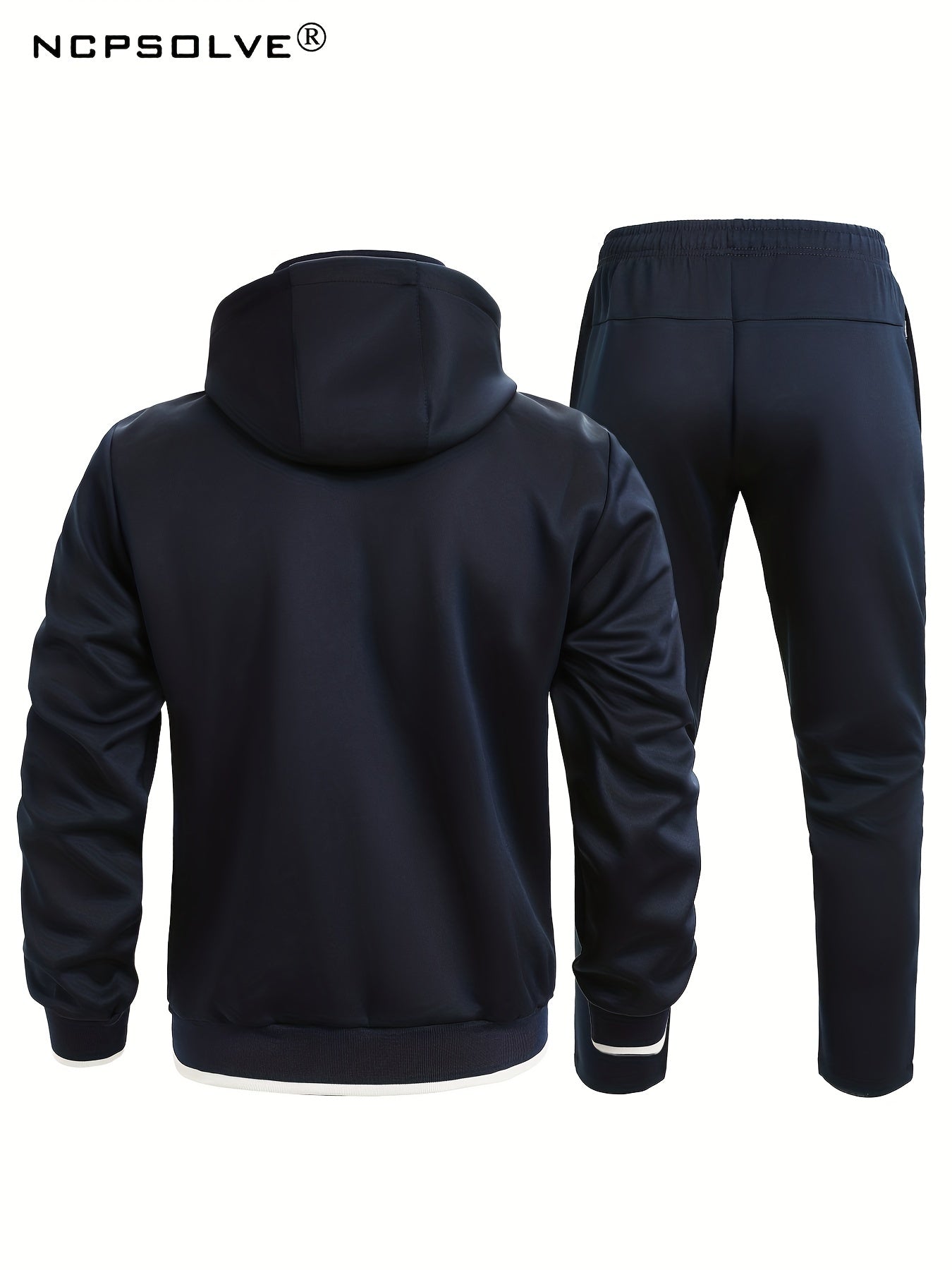 Men's Hooded Jacket & Stretchy Pants Set for Outdoor Activities