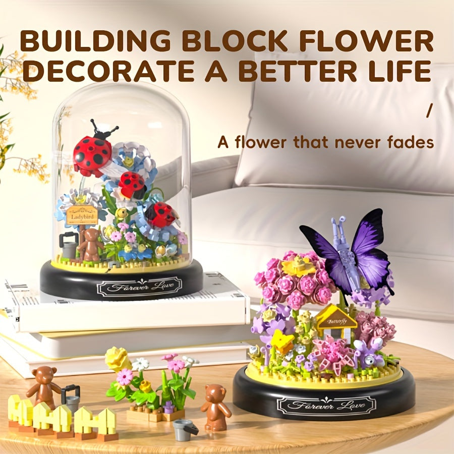 Micro Grain Building Block Ornament Set with Base Dragonfly 568pcs