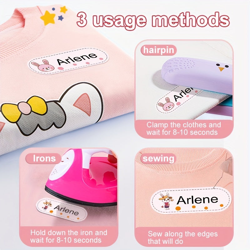Rabbit Girl Custom Name Tag Sticker MEDIUM Size 4 6x1