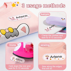 Rabbit Girl Custom Name Tag Sticker MEDIUM Size 4 6x1