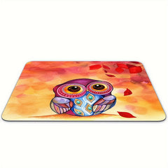 Painting Owl Mouse Pad Anti Slip Rectangular Gaming Office Supplies