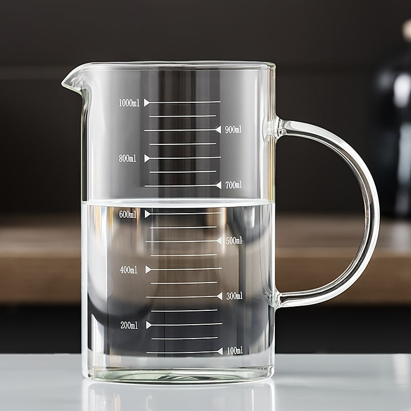 High Glass Measuring Cup with Handle for Kitchen and Restaurant Use