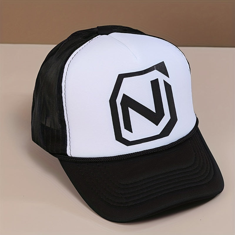 Mens Letter Print Baseball Cap Trucker Hat