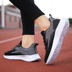 Women's Letter Patched Sneakers Breathable Running Shoes Lightweight Casual