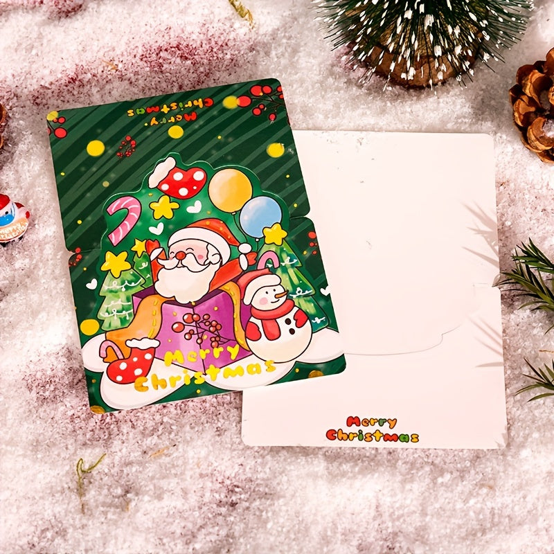 8pcs Cartoon Christmas Greeting Cards for Party Decoration