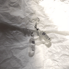 Y2K Vodka Wine Bottle Drop Dangle Earrings Resin Simulation Transparent