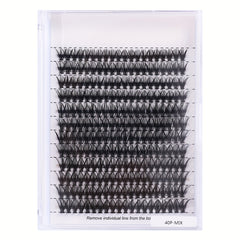 120 Pcs 12 Rows DIY Lash Clusters 40D W Shape D Curling Mixed Length Reusable