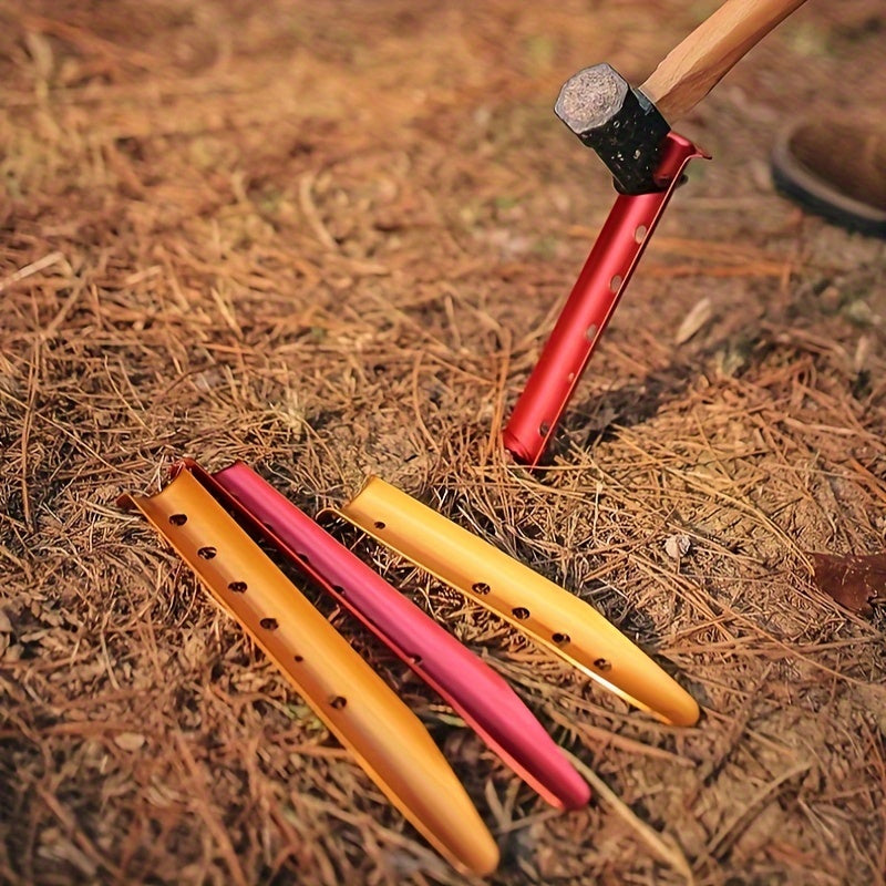 4pcs Portable Aluminum Beach Nails Camping Tent Windproof Nail