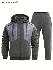 Men's Active Fleece Hooded Jacket & Pants Set