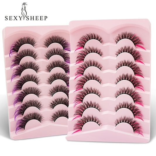 Colorful 3D Mink Lashes for Party Stage - Natural Thick and Fluffy Extensions