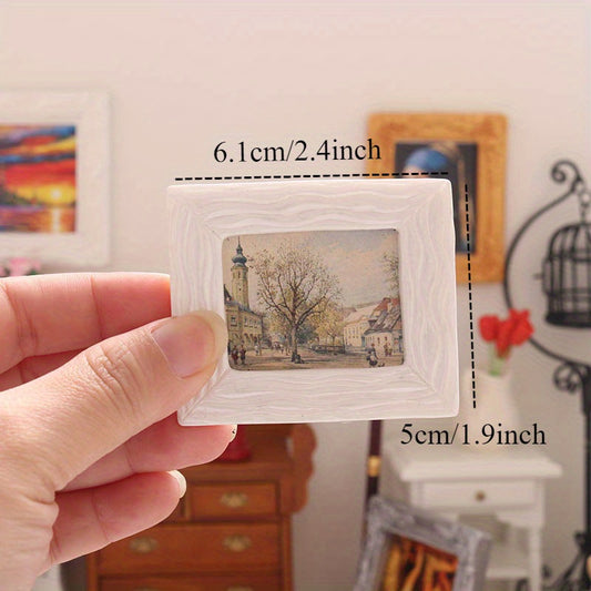 Dollhouse Scene Ornament 1:12 Scale Mixed Food Toy Mural with Frame
