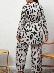  Floral Long Sleeve Robe & Pants Set