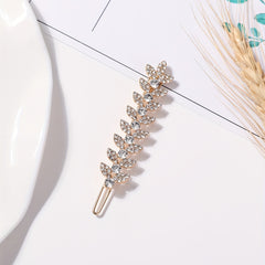 Rhinestone Leaf Hair Clip for Women