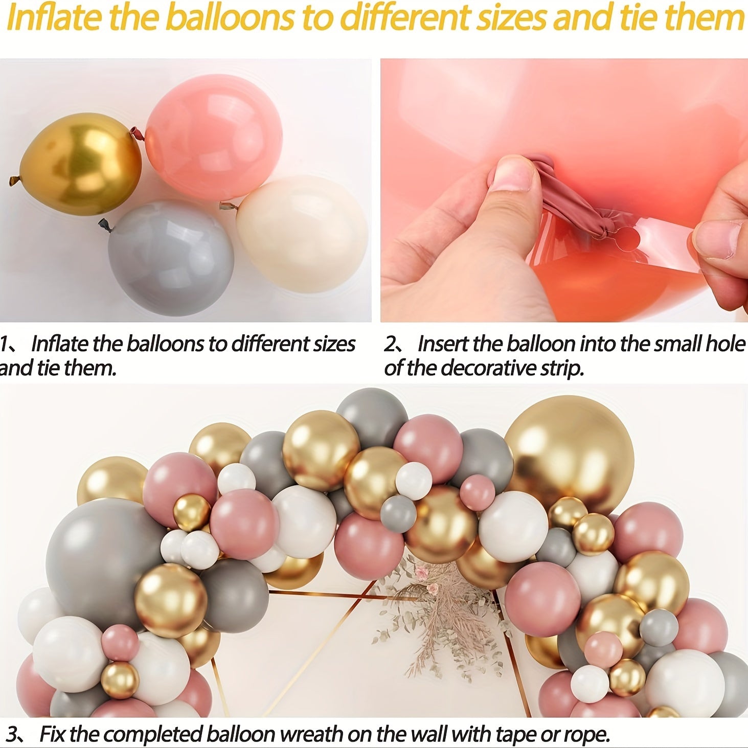 Balloon Garland Arch Kit for Wedding Anniversary Graduation Holiday Celebration