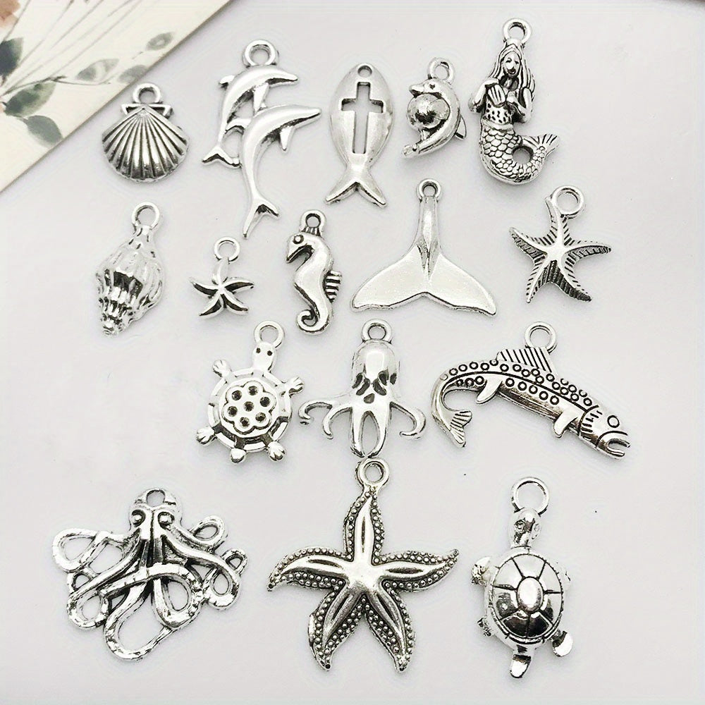 15pcs Tibetan Silver Metal Charms Pendants DIY For Jewelry Making