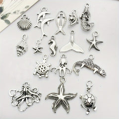 15pcs Tibetan Silver Metal Charms Pendants DIY For Jewelry Making