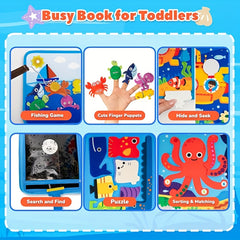 Ocean Busy Book Educational Sensory Toy with Animals Letters & Numbers