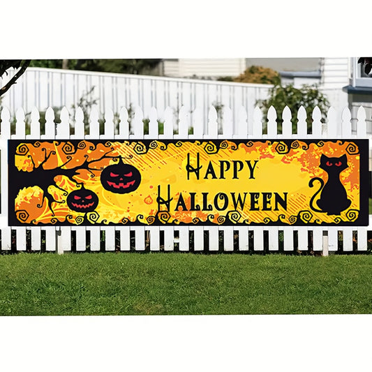 Halloween Banner Pumpkin Outdoor Flag Courtyard Sign Decoration