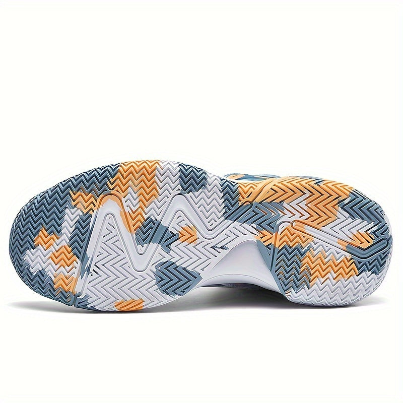 Men's Block Basketball Shoes Comfy Breathable Lace Up Sneakers