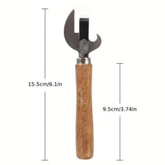 Wooden Handle Manual Can & Bottle Opener