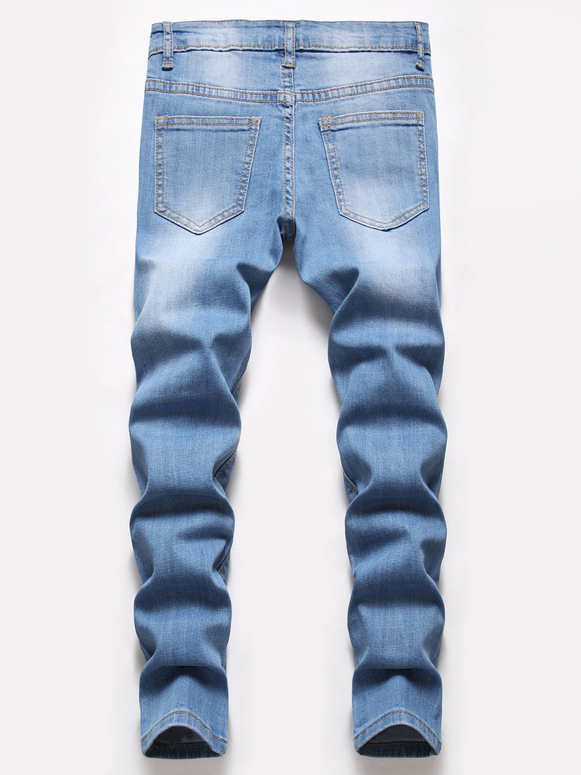 Boys Ripped Denim Jeans Long Straight Pants