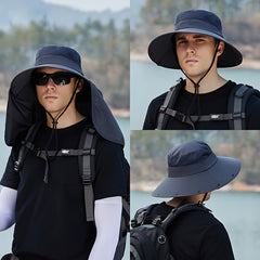 Men's Sunscreen Fishing Hat Wide Brim Bucket Cap